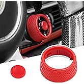 Jaronx Compatible with Porsche Steering Wheel Drive Mode Knob, Driving Mode Dial Cover Compatible with Cayenne 2017-2023,Panamera 2017-2020,Macan 2017-2021,911 2017-2018,718 2017-2023 (Sporty Red)