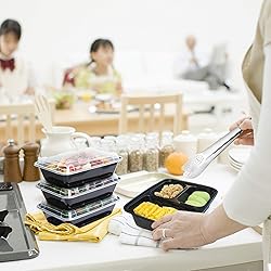 Enther Meal Prep Containers [12 Pack] 3 Compartment