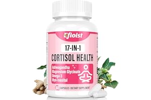 Efioist Cortisol Supplement for Women, 17-in-1 Hormone Harmony for Women, Cortisol Reducer with Ashwagandha, Rhodiola Rosea, Magnesium Glycinate, Omega-3, for Mood, Focus, Sleep Support, 60 Capsules