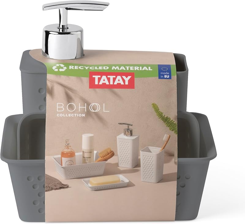 Set di 4pcs da Appoggio per Bagno (Bicchiere, Dispenser di Sapone