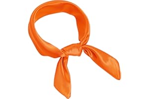 Pistha Chiffon Scarf Square Ribbon Neck Scarf Satin Scarf Handkerchief for Halloween Retro Women Girls Costume Accessory