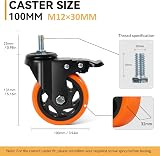 BAOLIHUI 100mm Heavy Duty Castors M12 x 30mm Thread Set of 4 Brake Swivel view 2