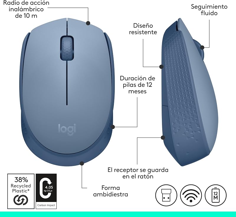 M171 Ratón inalámbrico para PC, Mac, portátil