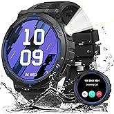HeraQuen Military Smart Watches for Men (Answer/Make Calls) with LED Flashlight 3ATM Waterproof Smartwatch with 100+ Sports Modes 1.53" Fitness Tracker with Heart Rate Monitor for iPhone Android