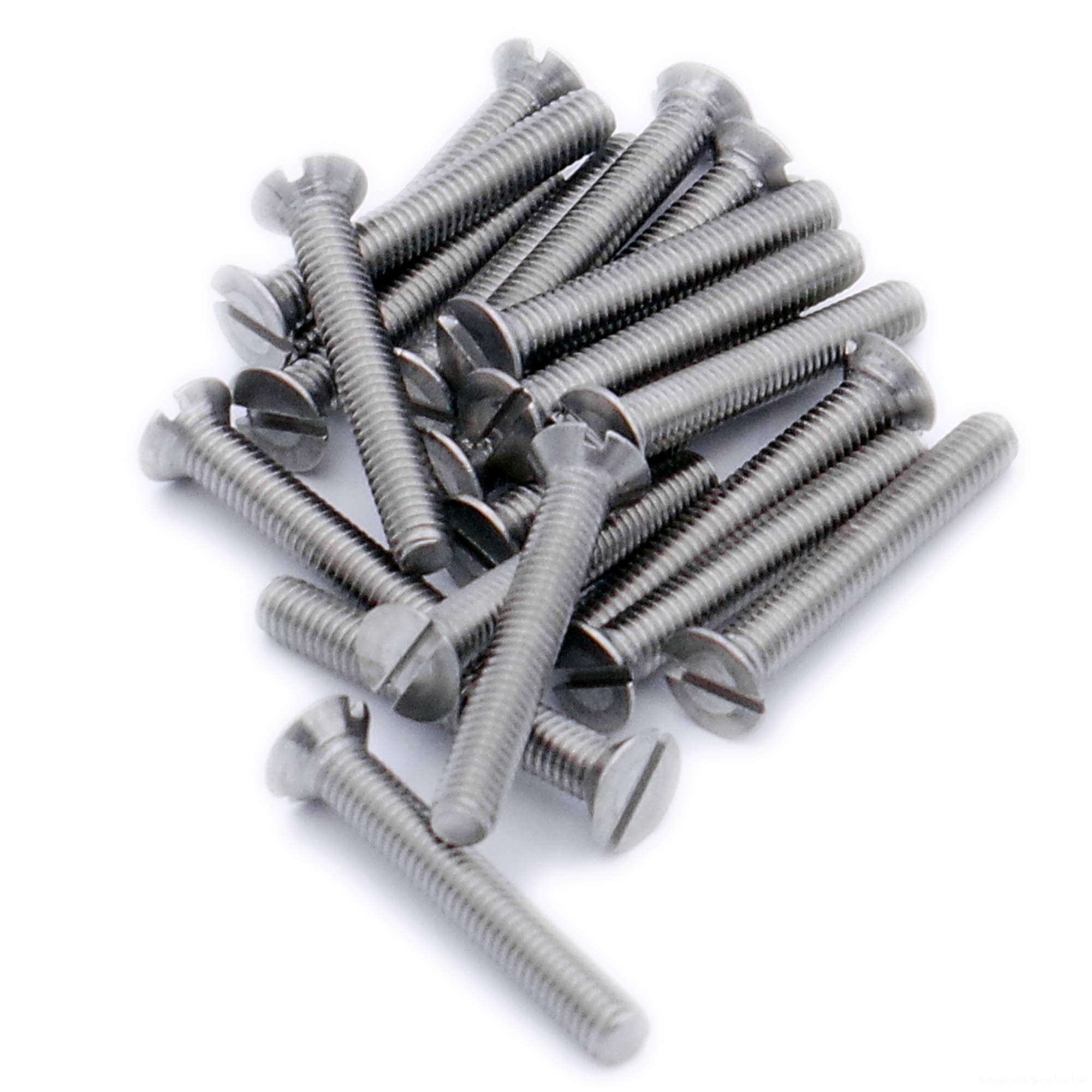 M4 (4mm x 12mm) Slot Countersunk Machine Screw (Bolt) - Stainless Steel (A2) (Pack of 20)