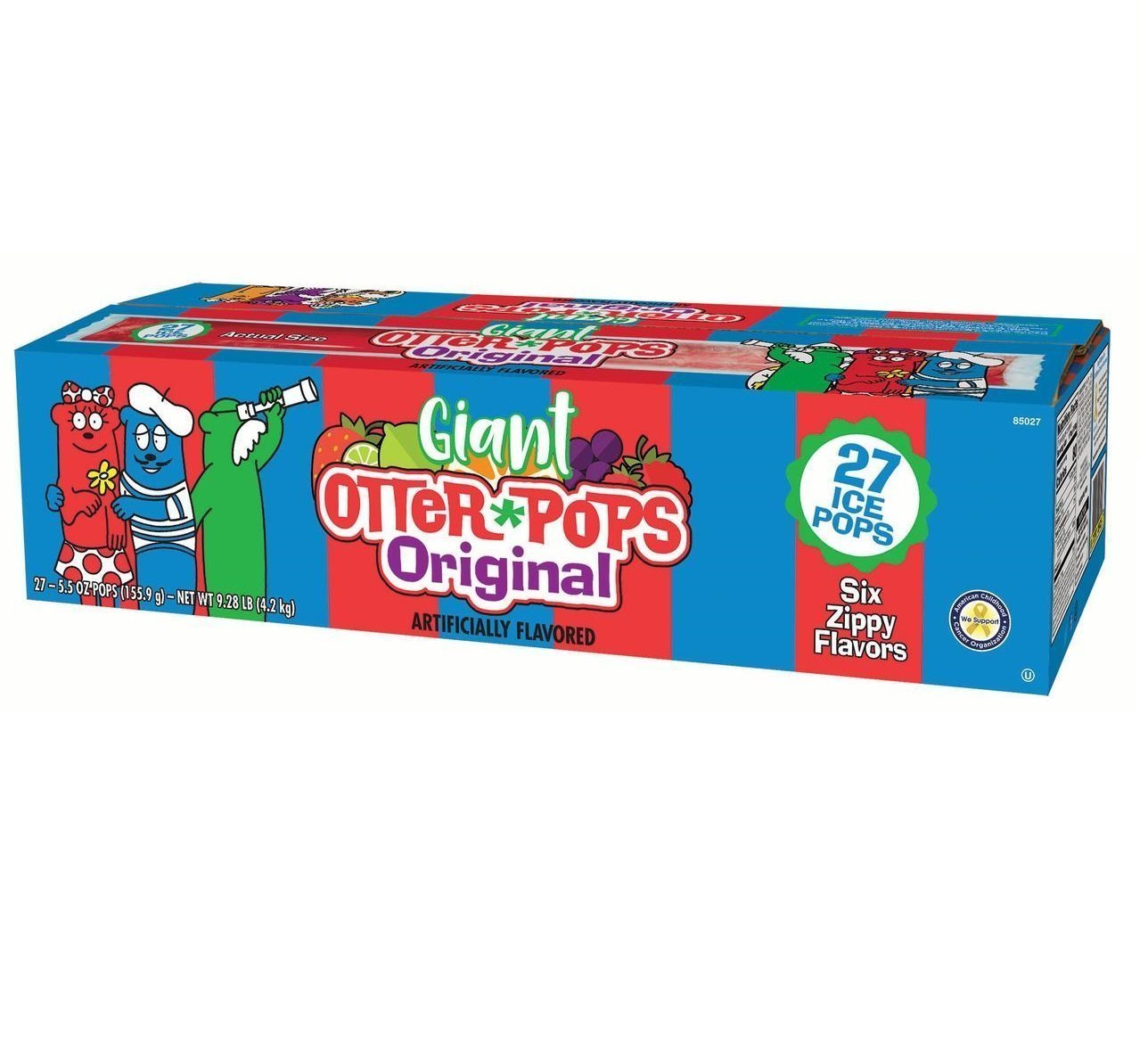 Giant Otter Pops Original 5oz 6 Flavor 27 Ice Pops Amazon Com Grocery Gourmet Food