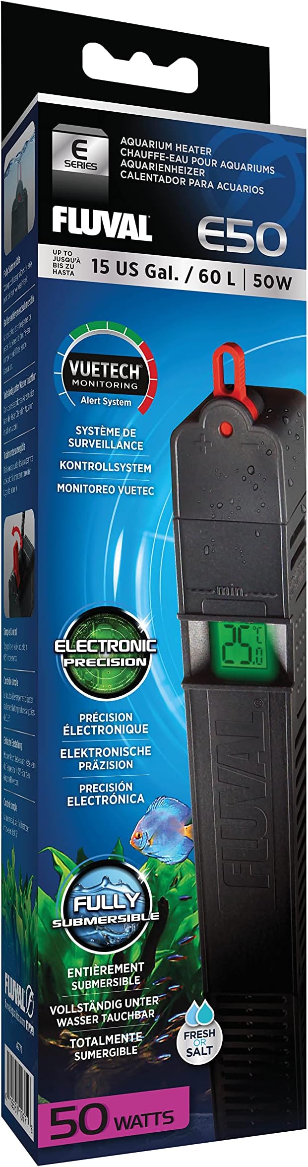 Fluval E 50w Advanced Electronic Heater Aquarium Thermostat