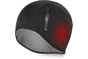 ROCKBROS Winter Skull Cap Helmet Liner Thermal Cycling Cap with Ear Flap Windproof Warm Fleece Sports Beanie Hat