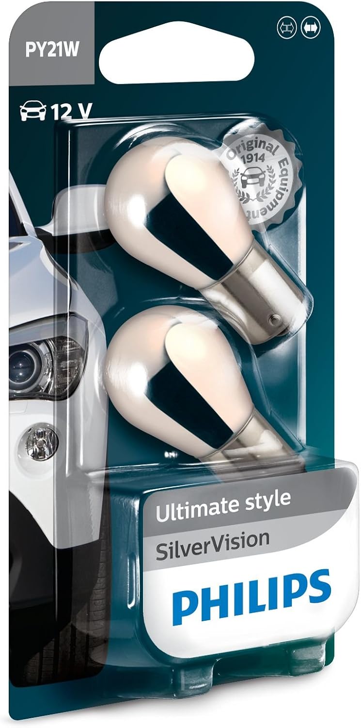 Philips 12496SVB2 PY21W Silver Vision, Indicator Bulbs with Silver Coating (2 x Bulbs) - Image 5