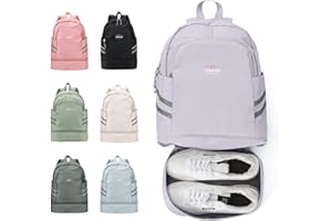 Coofay Small Gym Bag for Women - Waterproof, Lightweight Travel Backpack with Shoe Compartment