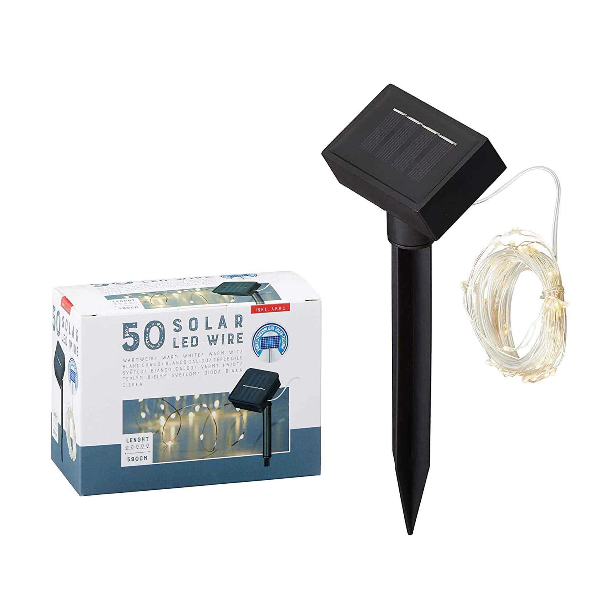 Cepewa 1 x Solar LED Fairy Lights Copper Wire Decorative Lighting Lights 50 x LED Lights (1 x LED Fairy Lights)