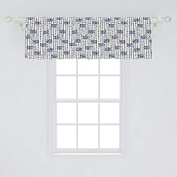 Ambesonne Ethnic Window Valance, Messy Waves and