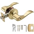 Design House Springdale Door Handle for Keyed Unlocking Doors – Satin Gold Door Lever, 728881