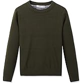 CUNYI Boys' Long Sleeve Crew Neck Cotton Pullover Knit Sweater
