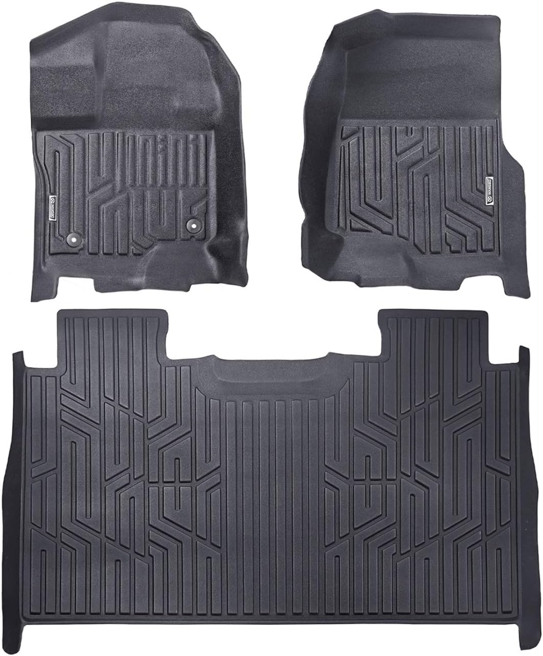 Black Tough Floor Mats Fits Ford F150 SuperCrew 2015 2016