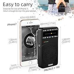 PRUNUS J-166 Portable Radio AM FM, Battery Operated