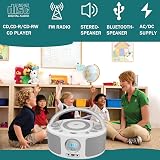 WISCENT Portable CD Player Boombox Bluetooth FM Radio Stereo USB AUX Headphone view 5