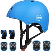 XJD Kids Bike Helmet Set for 3-5-8-14 Years, Knee Elbow Pads Wrist Guards | Adjustable,Multi-Sport Protective Gear, for roller skates cycling skateboard,Christmas Birthday Gifts for Kids Boys Girls