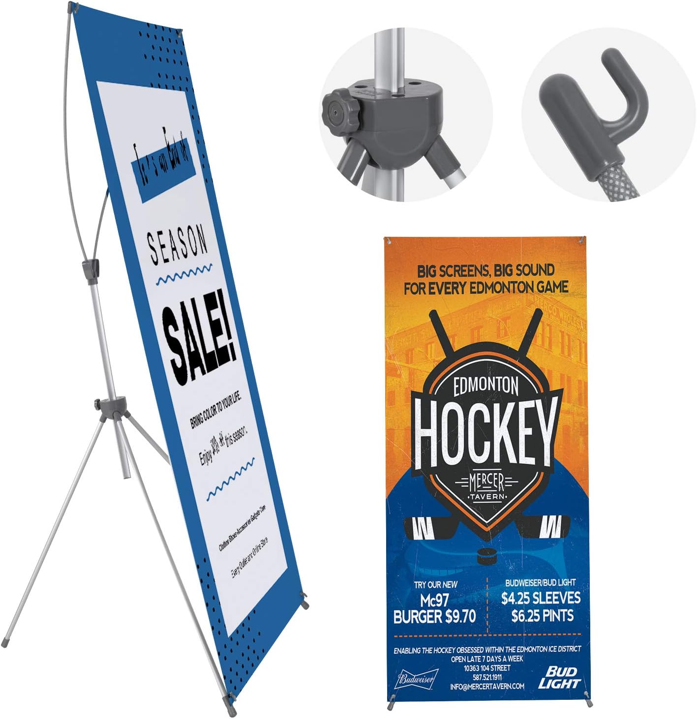 The Latest Aktop Reinforced Adjustable Tripod X Banner Stand Retractable Banner Holder Size From 23 X 63 To 31 X 71 Inch With Portable Carry Bag For Trade Show Display