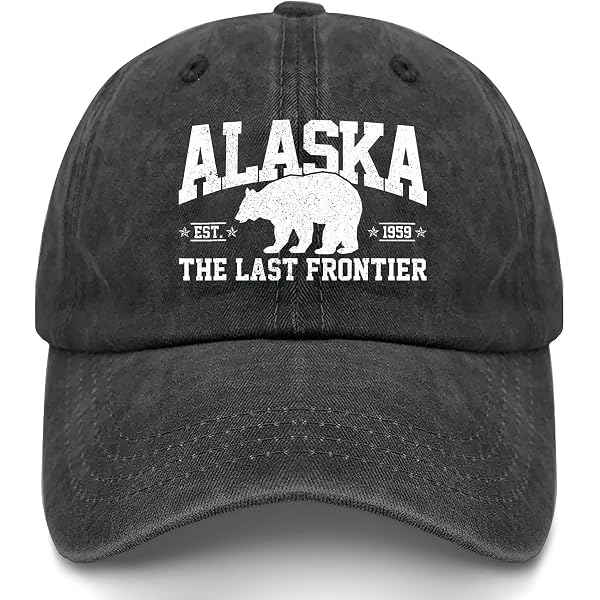 Alaska Last Frontier State Embroidered Cap - Black OSFM at  display picture 1