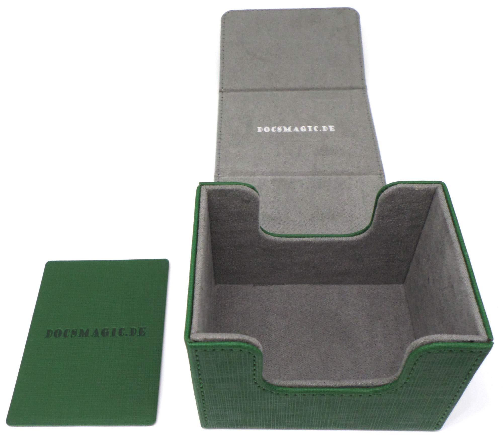 docsmagic.de Premium Magnetic Sideflip Box 100 Green + Deck Divider - MTG - PKM - YGO