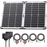 Callsun 40W 12V Solar Trickle Charger, 2PCS 20W 12V/24V Solar Battery Charger for Car Battery with Smart Controller, Waterproof Battery Maintainer for RV Battery Boat Dump Trailer