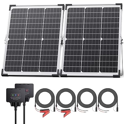 Callsun 40W 12V Solar Trickle Charger, 2PCS 20W 12V/24V Solar Battery Charger for Car Battery with Smart Controller, Waterproof Battery Maintainer for RV Battery Boat Dump Trailer