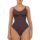 FeelinGirl Shapewear Bodysuit Tummy Control for Women Seamless Bodysuit Shapewear Thong Body Shaper