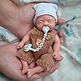 MYREBABY 7 Inch Reborn Baby Doll ，Silicone Doll Boy Mini Realistic Newborn Baby Dolls Silicone Full Body Stress Relief…