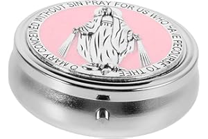 WRITWAA Metal Rosary Jewelry Box for Small Vintage First Communion Holder Catholic Keepsake Case Elegant