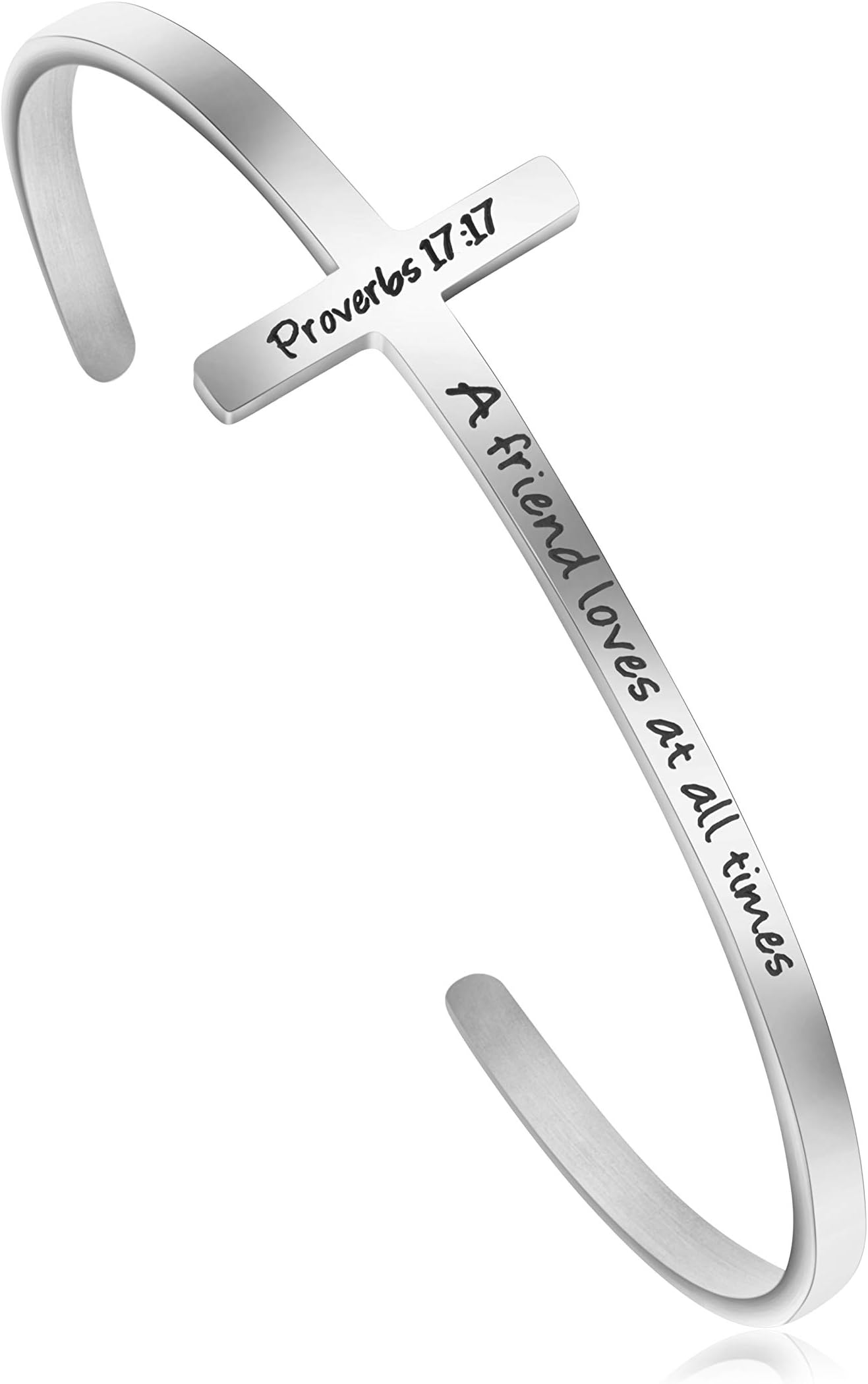 MEMGIFT Cross Bracelet Religious Cuff Bangle Bible Verse Christian Gifts Jewelry for Women