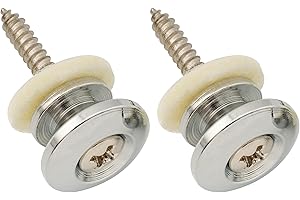 Musiclily Pro 14mm Steel G-type Strap Button End Pins for Acoustic Electric Guitar Bass, Chrome (Set of 2)