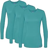 Sivvan Scrubs for Women - Long Sleeve Comfort Underscrub Tee 3-Pack