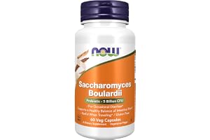 NOW Supplements, Saccharomyces Boulardii, 5 Billion CFU Probiotic, 60 Veg Capsules