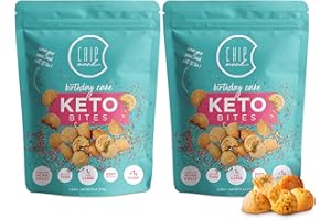 ChipMonk Keto Cookies Bites - Birthday Cake Flavor (2 Pack, 16 Bites) Low Carb Keto Snacks - Gluten-Free, High Fat, Low Sugar, Ketogenic Sweet Snack Foods, Healthy Macro Nutrition Treats