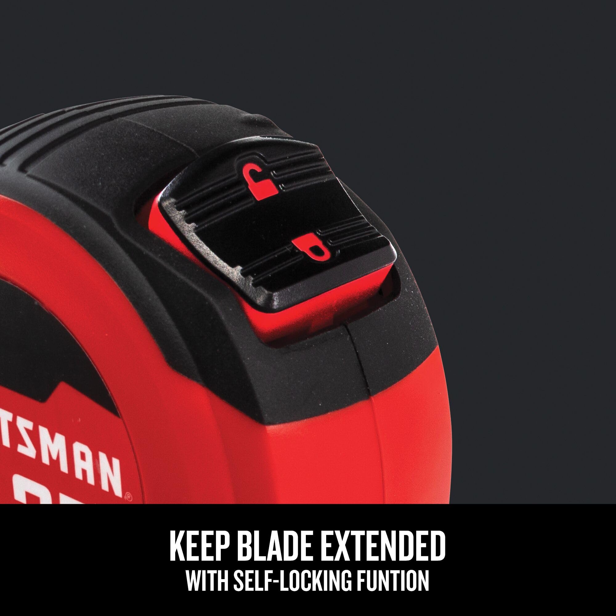 CRAFTSMAN 25Ft Tape Measure with Fraction Markings, Retractable, Self