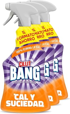 Cillit bang lime and dirt, poderoso limpador de banheiro e cozinha, formato spray - embalagem de 3 x 1 l, total de 3 l