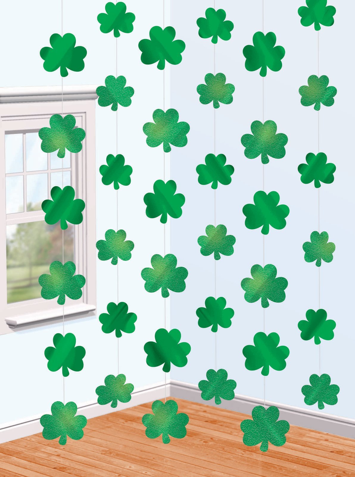 Amscan 672051 String Decorations Shamrock, 2.1m