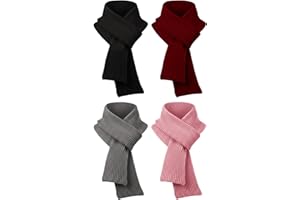 Croloose Kids Winter Warm Scarves Knit Solid Color Children Soft Neck Warmer Wrap Outdoor for Toddlers Boys Girls 5-10 Years