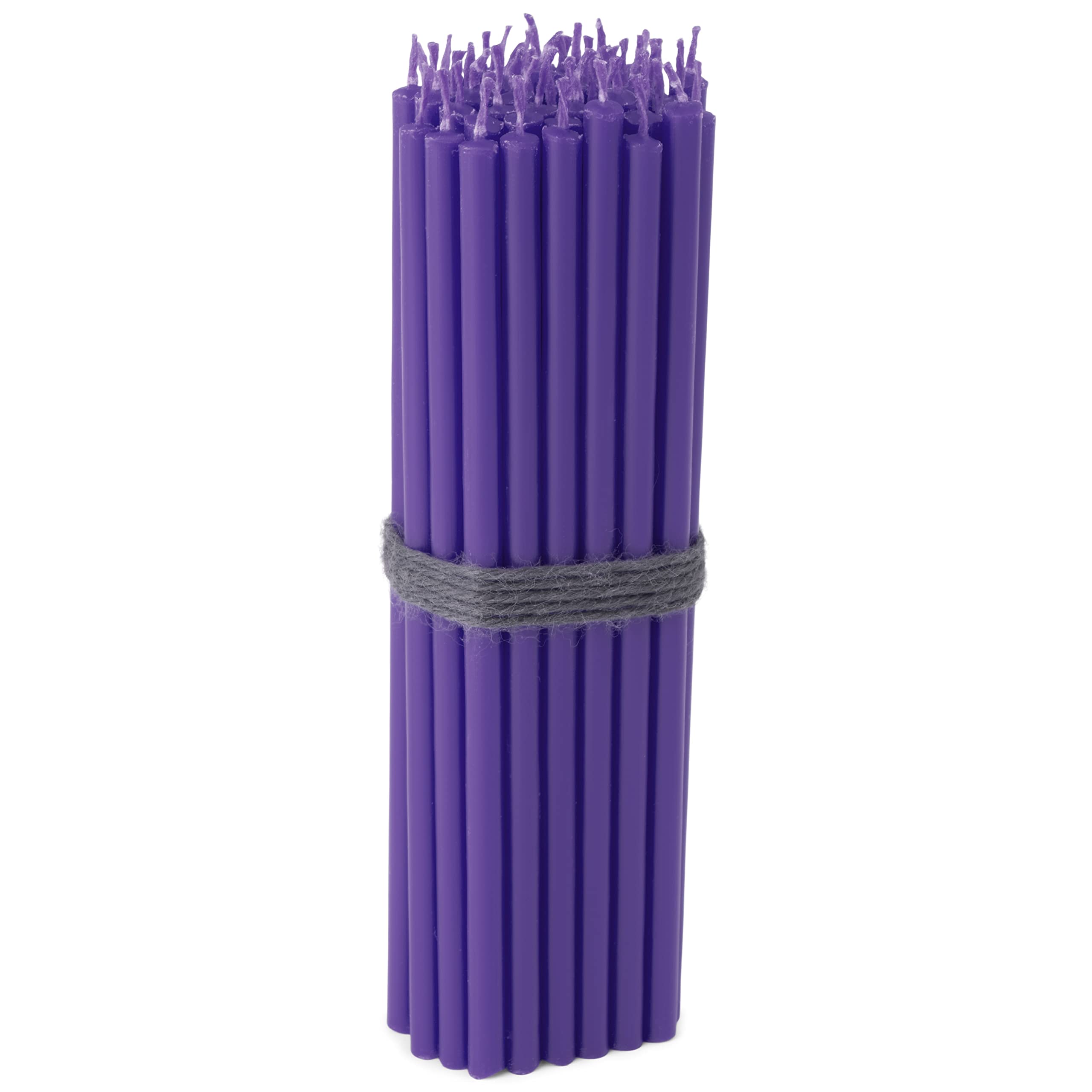 NKlaus - 50x Stick Candles Violet dripfree sootfree Thin L 16cm Premium Paraffin Wax 36113