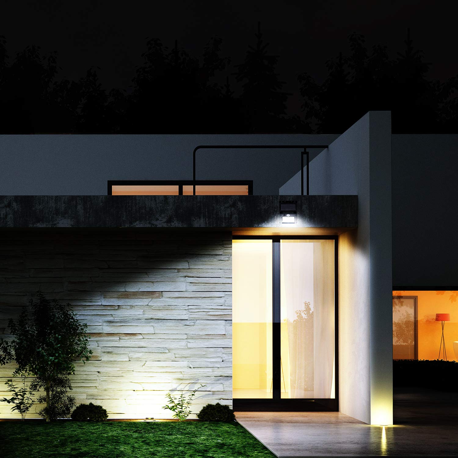 Omicoo 30 LED Solar Light Motion Sensor Wireless Radar Sensors IP65 Security Wall Lights for Outdoor Wall, Patio, Deck, Yard, Garden with Motion Activated Auto On/Off