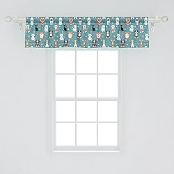 Ambesonne Animal Print Window Valance, Pet Lover