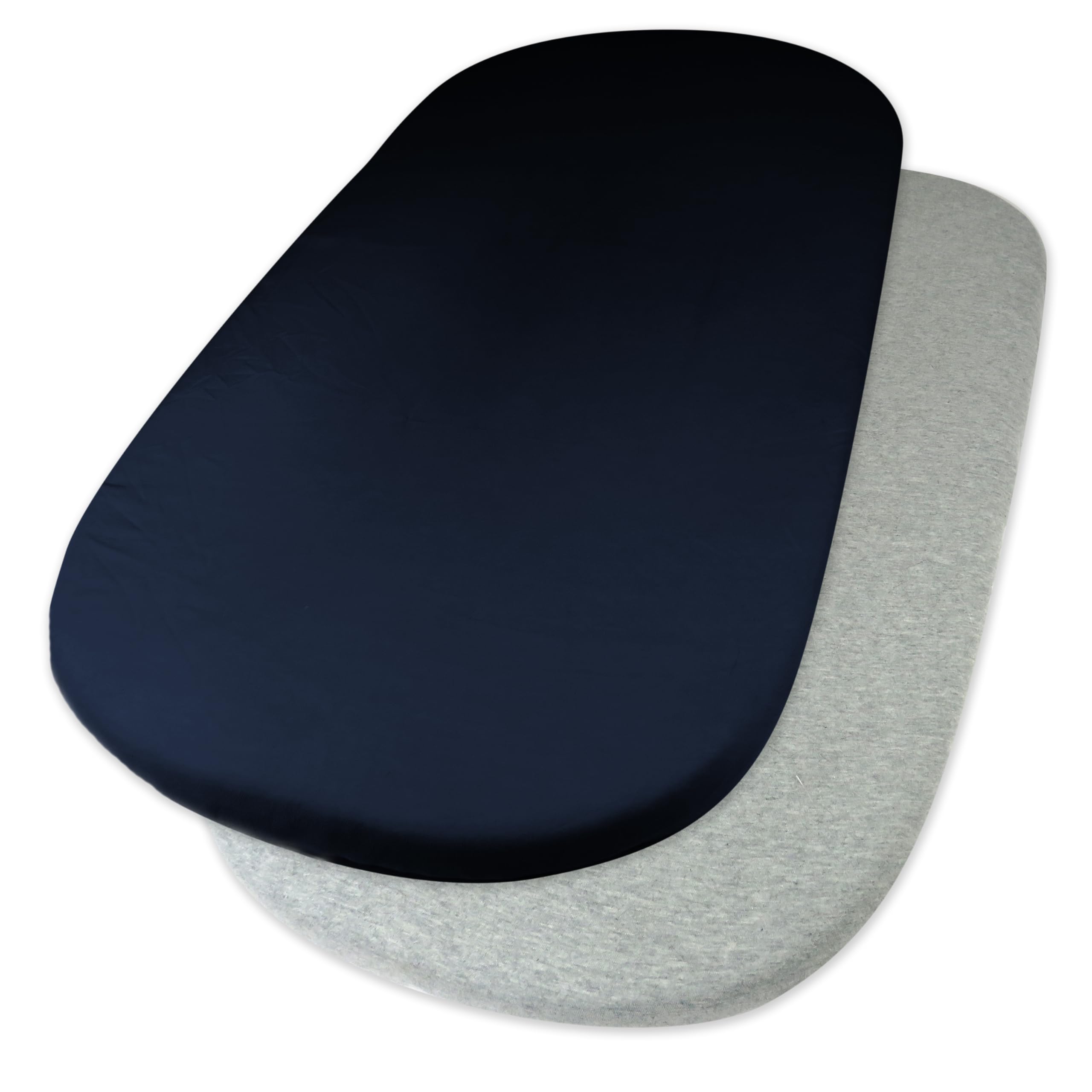 Photo 1 of HonestBaby 2-Pack Organic Cotton Fitted Bassinet Sheet, Dark Navy, One Size