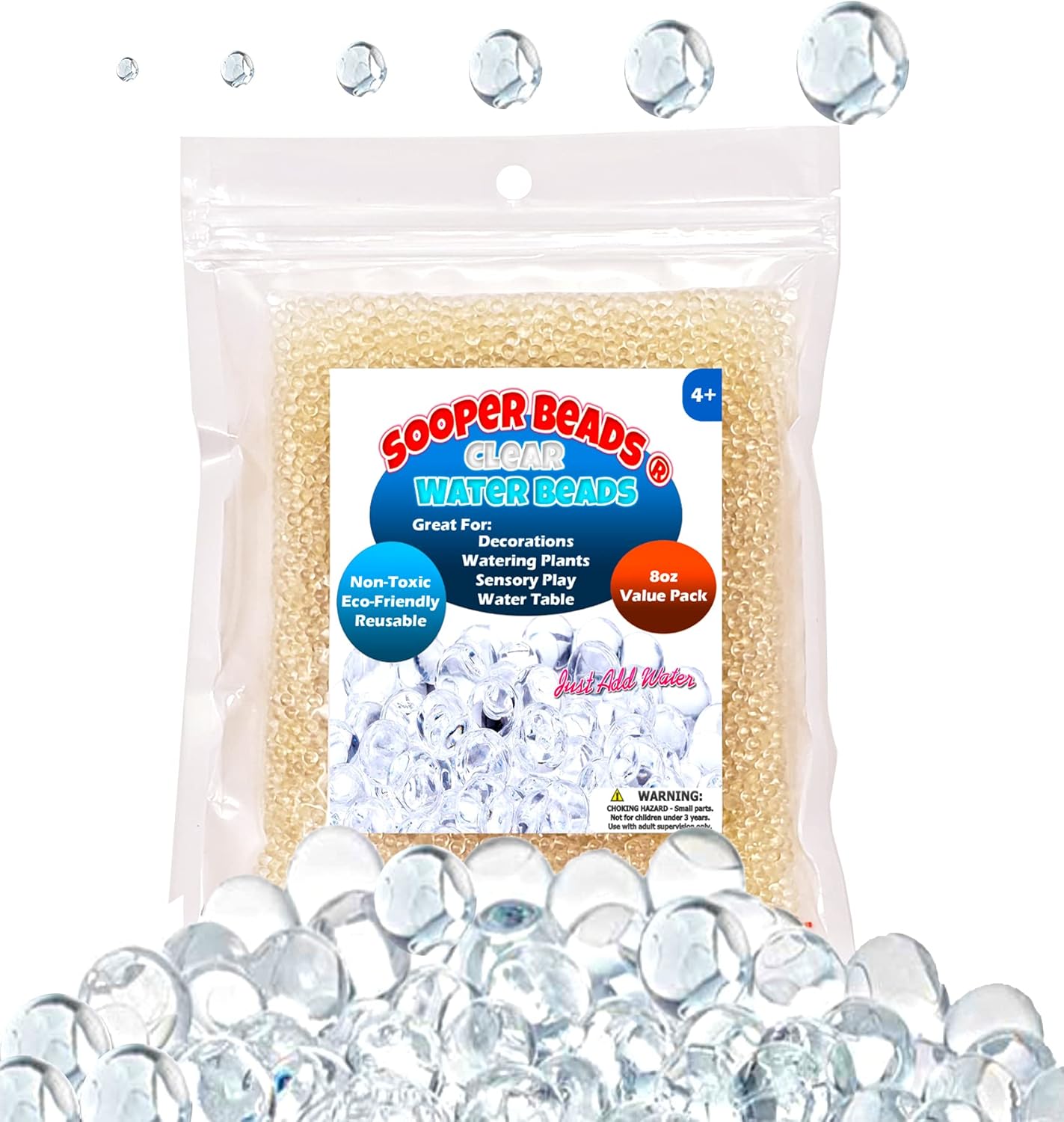 Vase Fillers - SooperBeads 20,000 Vase Filler Beads Gems Water Growing Crystal Clear Translucent Gel Pearls For Vases, Wedding Centerpiece, Floral Decoration, Plants, Kids Sensory Play Water table activities (Clear)