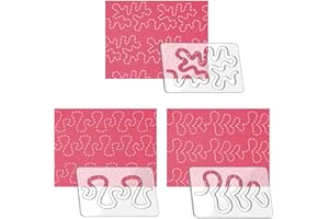 Kapyoo 3Pcs Free Motion Quilting Rulers and Templates Set Quilting Templates for Machine Quilting Supplies Stencils with Non-Slip Grips (Series B)