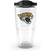 Tervis Made in USA Double Walled NFL Jacksonville Jaguars Insulated Tumbler Cup Keeps Drinks Cold & Hot, 24oz, Primary Logo