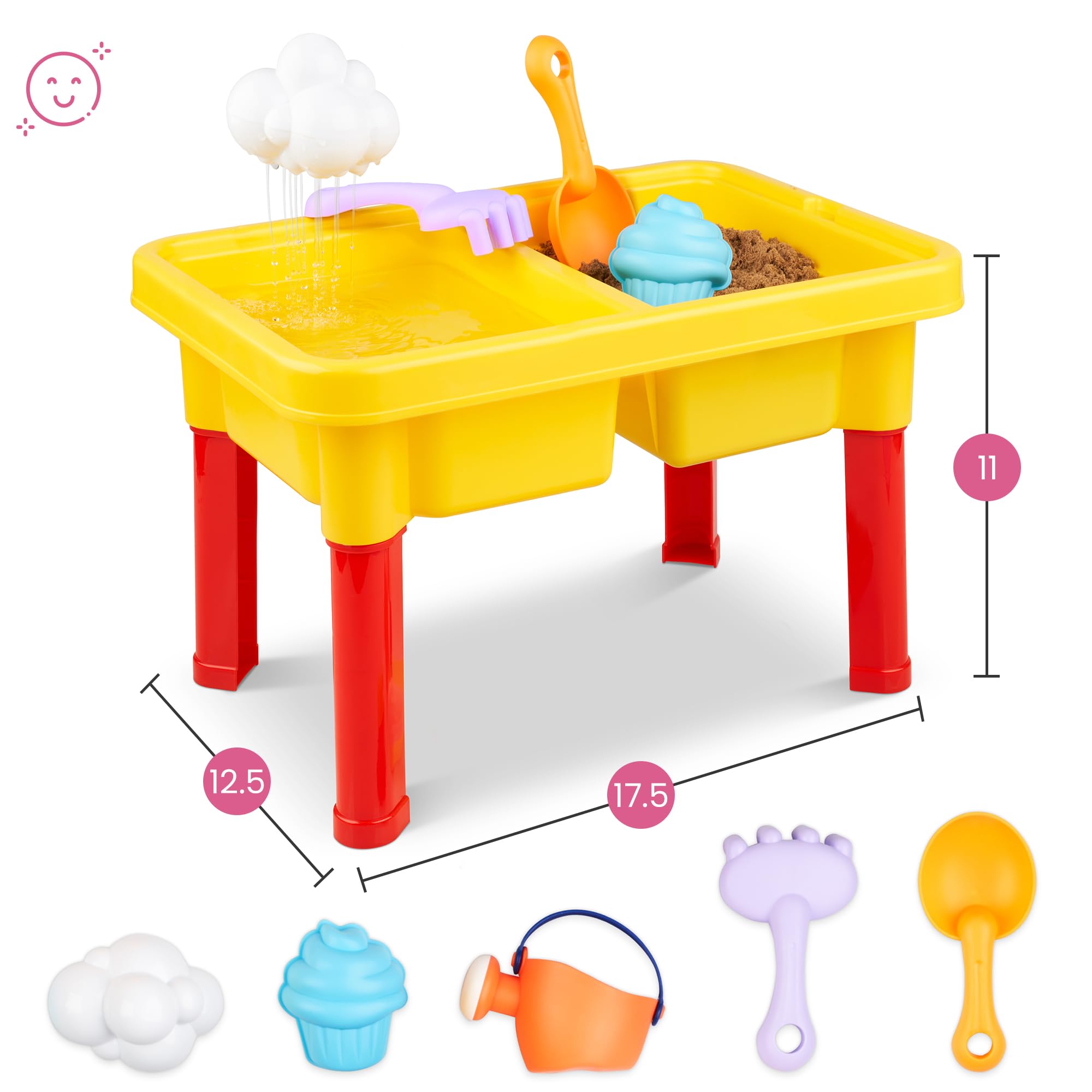 Kraftex Kids Sensory Table for Toddlers. Use as Sand Water Table for Toddlers, Sand Table or Sensory Bin Table. Indoor or Outdoor Water Sand Table.