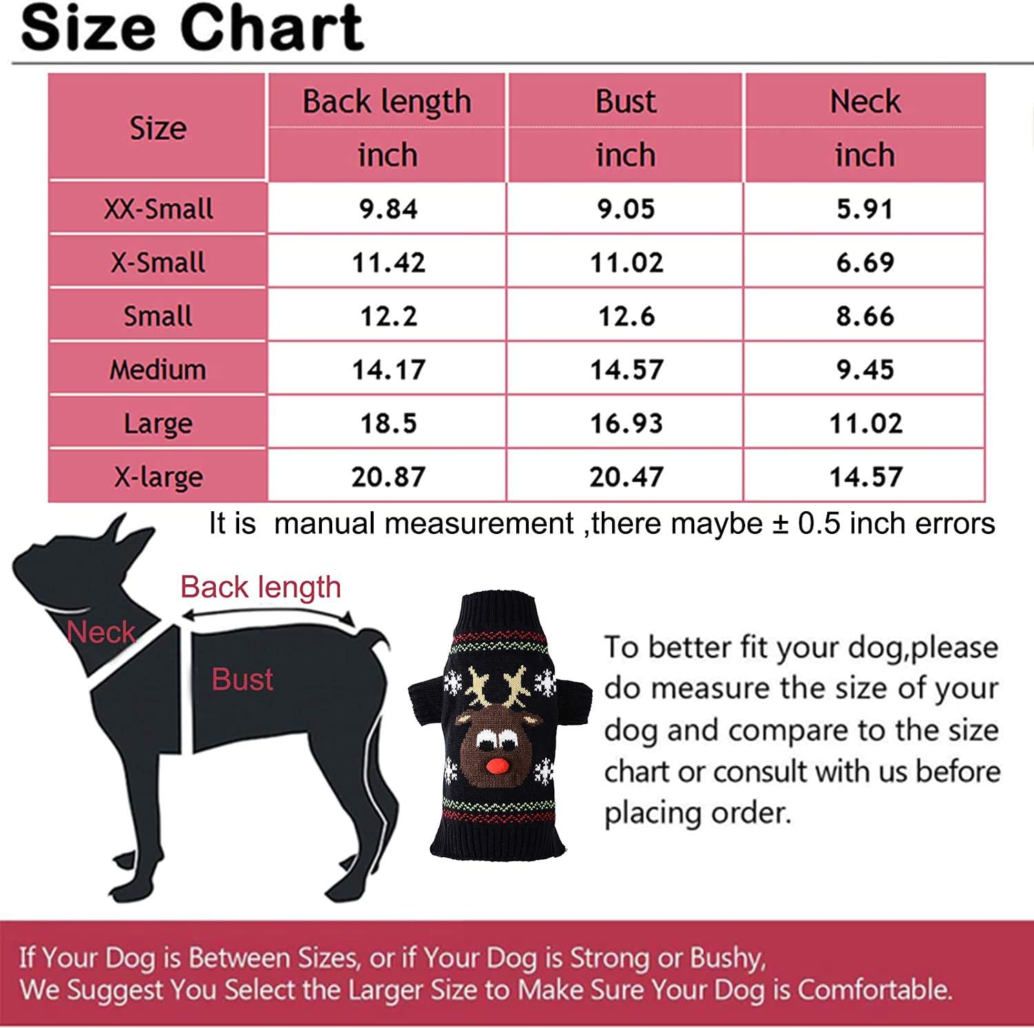 PETCARE Pet Dog Sweater Pet Clothes Puppy Cat Winter Warm Clothes Turtleneck Christmas Reindeer Knitting Pattern Knitwear Costume - Image 3