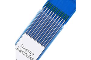 Mssoomm TIG Welding Tungsten Electrodes Pure Tungsten 3/32'' x 6'' (Green, WP) (2.4 x 150mm) 10 Pcs