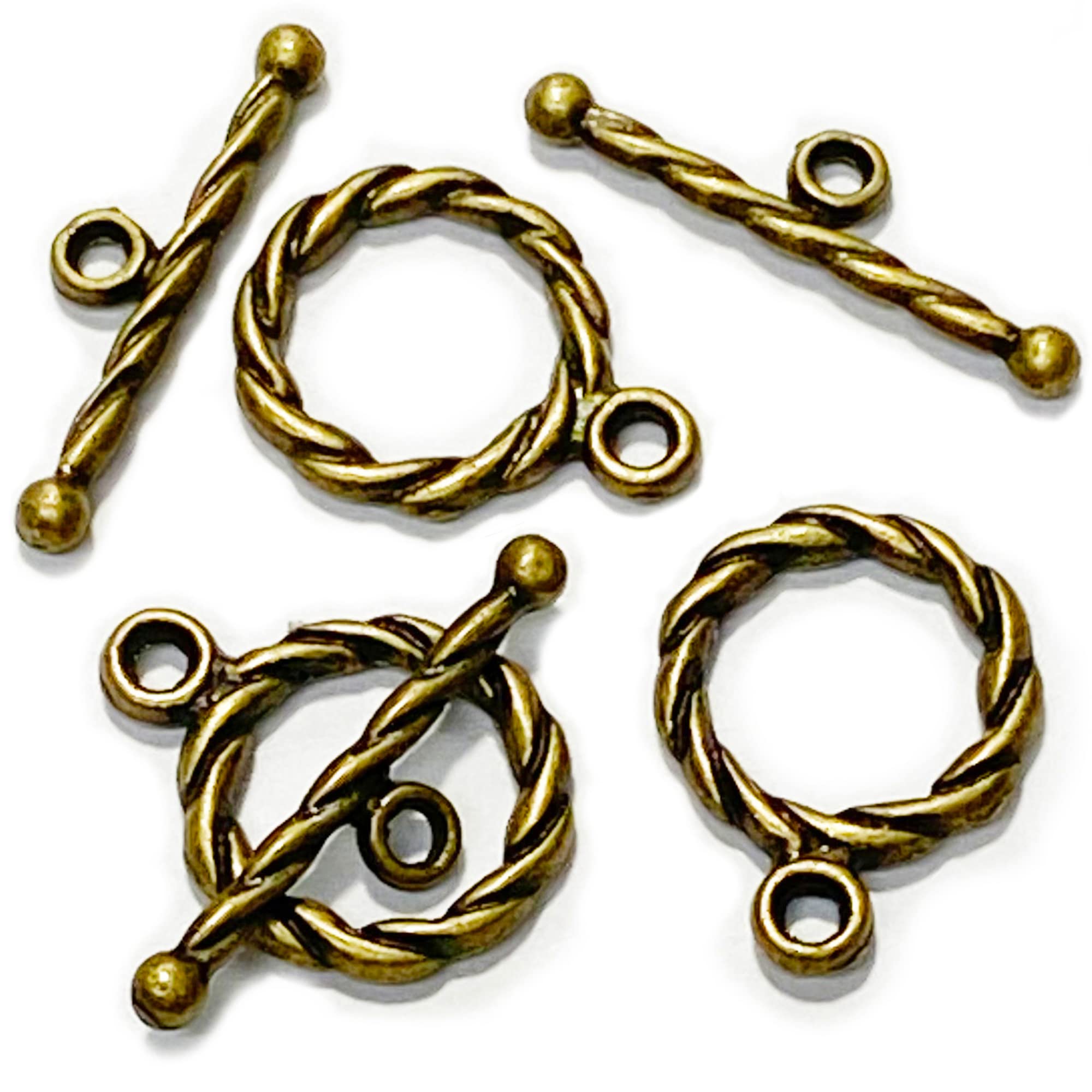 Toggle Clasps for Jewelry Making (Twisted Brass Toggle Clasp)